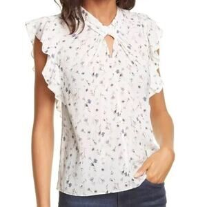 Rebecca Taylor Adelaide Floral Silk Top Sz 14 Silk Spandex Romantic Quiet Luxury